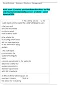 Audit Exam 1 Practice Questions & Complete A&plus; Graded Answers &vert; Auditing&comma; Accounting&comma; Evidence&comma; Risk&comma; GAAP&comma; IFRS &vert; Updated 2026 &vert; Instant Download&NewLine;
