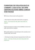 FOUNDATIONS FOR POPULATION HEALTH IN&NewLine;COMMUNITY 3 2026 ACTUAL TEST PAPER&NewLine;QUESTIONS SOLUTIONS VERIFIED COMPLETE&NewLine;STUDY PACKAGE&NewLine;