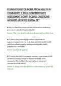 FOUNDATIONS FOR POPULATION HEALTH IN&NewLine;COMMUNITY 3 2026 COMPREHENSIVE&NewLine;ASSESSMENT SCRIPT SOLVED QUESTIONS&NewLine;ANSWERS UPDATED REVIEW SET&NewLine;