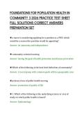 FOUNDATIONS FOR POPULATION HEALTH IN&NewLine;COMMUNITY 3 2026 PRACTICE TEST SHEET&NewLine;FULL SOLUTIONS CORRECT ANSWERS&NewLine;PREPARATION SET&NewLine;