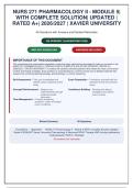 NURS 271 Pharmacology - Module 1&comma;2&comma;3&comma;4&comma;5 & 6 Package Deal&vert; Updated &vert; Rated A&plus;&vert; Xavier University  &vert; 2026&sol;27 &lpar;CHALLENGER&rpar;