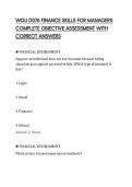 WGU D076 FINANCE SKILLS FOR&NewLine;MANAGERS COMPLETE EXAM REVIEW&NewLine;WITH FULL SOLUTIONS