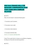 WGU D076 FINANCE SKILLS FOR MANAGERS&NewLine;COMPLETE OBJECTIVE ASSESSMENT WITH&NewLine;CORRECT ANSWERS