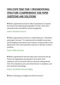 WGU D078 TEM2 TASK 1 ORGANIZATIONAL&NewLine;STRUCTURE REVIEW QUESTIONS AND&NewLine;CORRECT ANSWERS&NewLine;