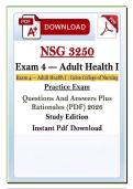 NSG 3250 Adult Health I Exam 4 Q&A &lpar;PDF&rpar; &vert; 2026 &vert; Galen Nursing