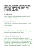 WGU D078 TEM2 TASK 1 ORGANIZATIONAL&NewLine;STRUCTURE UPDATED TASK SCRIPT WITH&NewLine;COMPLETE ANSWERS