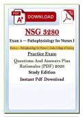 NSG 3280 Pathophysiology I Exam 4 Q&A &lpar;PDF&rpar; &vert; 2026 &vert; Galen Nursing