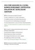 WGU D080 MANAGING IN A GLOBAL&NewLine;BUSINESS ENVIRONMENT CERTIFICATION&NewLine;EVALUATION SET TESTED SOLVED&NewLine;QUESTIONS