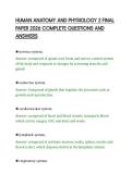 HUMAN ANATOMY AND PHYSIOLOGY 2 FINAL&NewLine;PAPER 2026 COMPLETE QUESTIONS AND&NewLine;ANSWERS