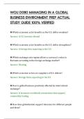 WGU D080 MANAGING IN A GLOBAL&NewLine;BUSINESS ENVIRONMENT PREP ACTUAL&NewLine;STUDY GUIDE 100&percnt; VERIFIED