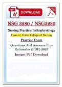 NSG 3280 Pathophysiology Exams 1-4 &lpar;PDF&rpar; &vert; 2026 Galen Exam Prep Bundle &vert; Q&A