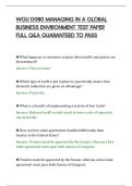 WGU D080 MANAGING IN A GLOBAL&NewLine;BUSINESS ENVIRONMENT TEST PAPER&NewLine;FULL Q&A GUARANTEED TO PASS&NewLine;