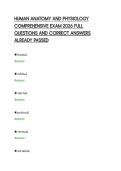 HUMAN ANATOMY AND PHYSIOLOGY&NewLine;COMPREHENSIVE EXAM 2026 FULL&NewLine;QUESTIONS AND CORRECT ANSWERS&NewLine;ALREADY PASSED&NewLine;