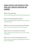 HUMAN ANATOMY AND PHYSIOLOGY FINAL&NewLine;PAPER 2026 COMPLETE QUESTIONS AND&NewLine;ANSWERS