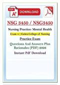 &NewLine;NSG 3450 Mental Health Exam 4 Q&A &lpar;PDF&rpar; &vert; 2026 &vert; Galen Nursing