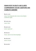 HUMAN BODY IN HEALTH AND ILLNESS&NewLine;COMPREHENSIVE SOLVED QUESTIONS AND&NewLine;COMPLETE ANSWERS&NewLine;