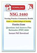 NSG 3480 Community Health Exam 1 Q&A &lpar;PDF&rpar; &vert; 2026 &vert; Galen Nursing