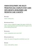 HUMAN DEVELOPMENT AND HEALTH&NewLine;PROMOTION 2026 COMPLETE STUDY GUIDE&NewLine;WITH GROWTH&comma; DEVELOPMENT&comma; AND&NewLine;PREVENTIVE CARE CONCEPTS
