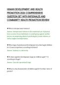 HUMAN DEVELOPMENT AND HEALTH&NewLine;PROMOTION 2026 COMPREHENSIVE&NewLine;QUESTION SET WITH RATIONALES AND&NewLine;COMMUNITY HEALTH PROMOTION REVIEW