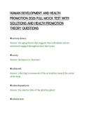 HUMAN DEVELOPMENT AND HEALTH&NewLine;PROMOTION 2026 FULL MOCK TEST WITH&NewLine;SOLUTIONS AND HEALTH PROMOTION&NewLine;THEORY QUESTIONS