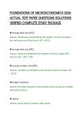 FOUNDATIONS OF MICROECONOMICS 2026&NewLine;ACTUAL TEST PAPER QUESTIONS SOLUTIONS&NewLine;VERIFIED COMPLETE STUDY PACKAGE&NewLine;