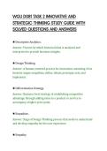 WGU D081 TASK 2 INNOVATIVE AND&NewLine;STRATEGIC THINKING STUDY GUIDE WITH&NewLine;SOLVED QUESTIONS AND ANSWERS