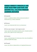 HUMAN HEREDITY PRINCIPLES AND&NewLine;ISSUES EXAM PREP QUESTIONS AND&NewLine;ANSWERS FULL SOLUTION PREMIUM&NewLine;LEARNING RESOURCE&NewLine;