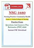 NSG 3480 Community Health Exam 2 Q&A &lpar;PDF&rpar; &vert; 2026 &vert; Galen Nursing