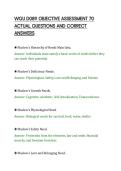 WGU D089 OBJECTIVE ASSESSMENT 70&NewLine;ACTUAL QUESTIONS AND CORRECT&NewLine;ANSWERS&NewLine;