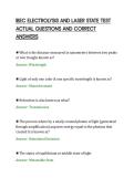IBEC ELECTROLYSIS AND LASER STATE TEST&NewLine;ACTUAL QUESTIONS AND CORRECT&NewLine;ANSWERS&NewLine;