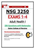 NSG 3250 Exams 1-4 &ndash; Adult Health I &lpar;Latest 2026 &sol; 2027&rpar; Actual Questions & Answers with Rationales &lpar;Galen&rpar; 100&percnt; Guarantee Pass