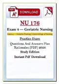 NU 176 Geriatric Nursing &lpar;PDF&rpar; &vert; 2026 Exam Prep Bundle &vert; Galen &vert; Q&A