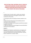 NUR 335 FINAL EXAM  MATERNAL HEALTH THEORY & &NewLine;APPLICATION &lpar;ARIZONA COLLEGE EXAMINATION &NewLine;COMPLETE QUESTIONS AND DETAILED SOLUTIONS &NewLine;LATEST UPDATE THIS YEAR JUST RELEASED
