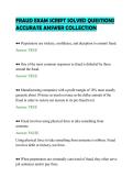 FRAUD EXAM SCRIPT SOLVED QUESTIONS&NewLine;ACCURATE ANSWER COLLECTION&NewLine;
