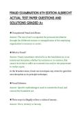 FRAUD EXAMINATION 6TH EDITION ALBRECHT&NewLine;ACTUAL TEST PAPER QUESTIONS AND&NewLine;SOLUTIONS GRADED A&plus;