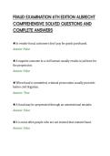 FRAUD EXAMINATION 6TH EDITION ALBRECHT&NewLine;COMPREHENSIVE SOLVED QUESTIONS AND&NewLine;COMPLETE ANSWERS&NewLine;