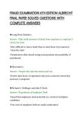 FRAUD EXAMINATION 6TH EDITION ALBRECHT&NewLine;FINAL PAPER SOLVED QUESTIONS WITH&NewLine;COMPLETE ANSWERS