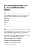 WGU D099 SALES MANAGEMENT EXAM&NewLine;ACTUAL QUESTIONS AND CORRECT&NewLine;ANSWERS&NewLine;