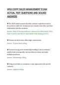 WGU D099 SALES MANAGEMENT EXAM&NewLine;ACTUAL TEST QUESTIONS AND SOLVED&NewLine;ANSWERS
