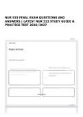 NUR 533 FINAL EXAM QUESTIONS AND ANSWERS &vert; LATEST NUR 533 STUDY GUIDE & PRACTICE TEST 2026&sol;2027