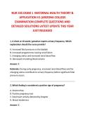 NUR 335 EXAM 1  MATERNAL HEALTH THEORY & &NewLine;APPLICATION V1 &lpar;ARIZONA COLLEGE &NewLine;EXAMINATION COMPLETE QUESTIONS AND &NewLine;DETAILED SOLUTIONS LATEST UPDATE THIS YEAR &NewLine;JUST RELEASED 