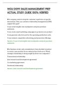 WGU D099 SALES MANAGEMENT PREP&NewLine;ACTUAL STUDY GUIDE 100&percnt; VERIFIED
