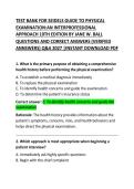 Test Bank for Seidel&rsquo;s Guide to Physical Examination&colon; An Interprofessional Approach&comma; 10th Edition by Jane W&period; Ball