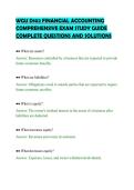 WGU D102 FINANCIAL ACCOUNTING&NewLine;COMPREHENSIVE EXAM STUDY GUIDE&NewLine;COMPLETE QUESTIONS AND SOLUTIONS