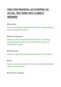 WGU D102 FINANCIAL ACCOUNTING OA&NewLine;ACTUAL TEST PAPER WITH CORRECT&NewLine;ANSWERS