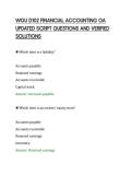 WGU D102 FINANCIAL ACCOUNTING OA&NewLine;UPDATED SCRIPT QUESTIONS AND VERIFIED&NewLine;SOLUTIONS