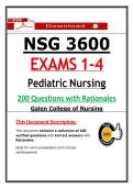 NSG 3600 Exams 1-4 Pediatric Nursing &lpar;Latest 2026 &sol; 2027&rpar; Actual Questions & Answers with Rationales - Galen College of Nursing