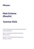2026 Pearson Edexcel International A Level HISTORY Unit 4&vert;WHI04&sol;1C&vert;Mark scheme&vert;JUNE 2026