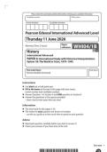 2026 Pearson Edexcel International A Level HISTORY Unit 4&vert;WHI04&sol;1B&vert;Question paper&vert;JUNE 2026
