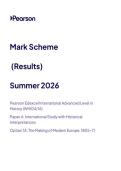 2026 Pearson Edexcel International A Level HISTORY Unit 4&vert;WHI04&sol;1A&vert;Mark scheme&vert;JUNE 2026